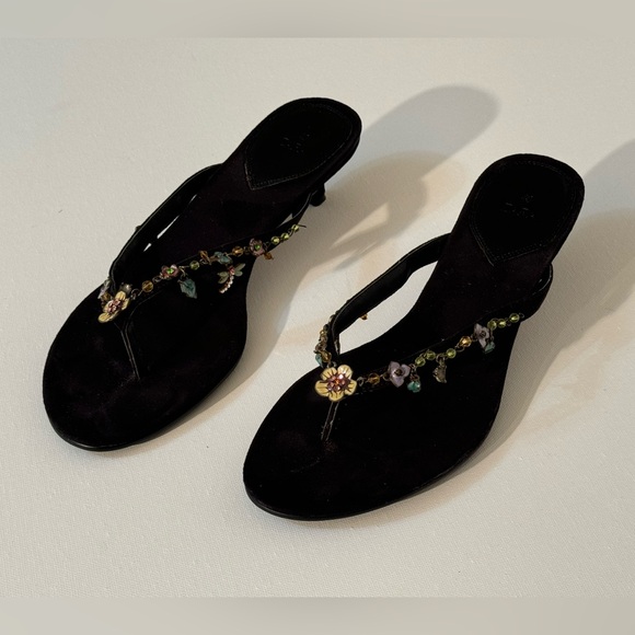 Zara Embellished Kitten Heel Sandals - Picture 2 of 8